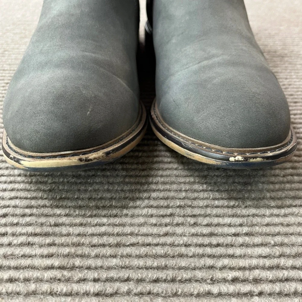 Madden M-GREGRY Mens Grey Chelsea Boots Size 10 Matte Ankle Boot Red Pull Tab